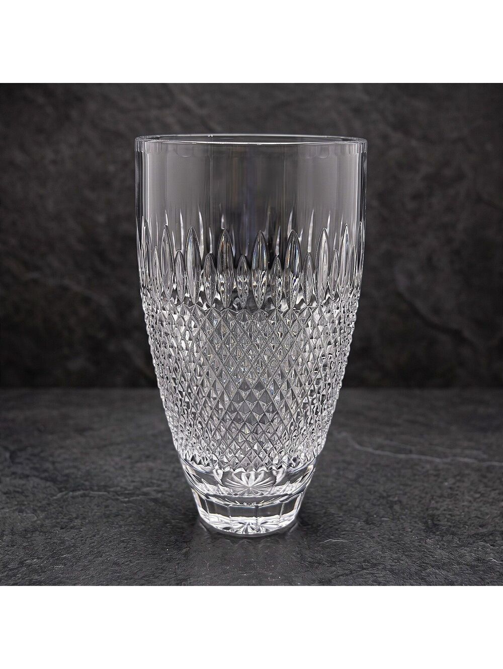Vintage Rogaska Crystal Vase 10" Clear Cut Crystal Signed Slovenia Elegant Vase